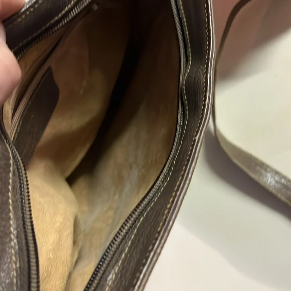 Vintage Gucci GG Crossbody/Shoulder Handbag Brown Leather - Picture 8 of 9